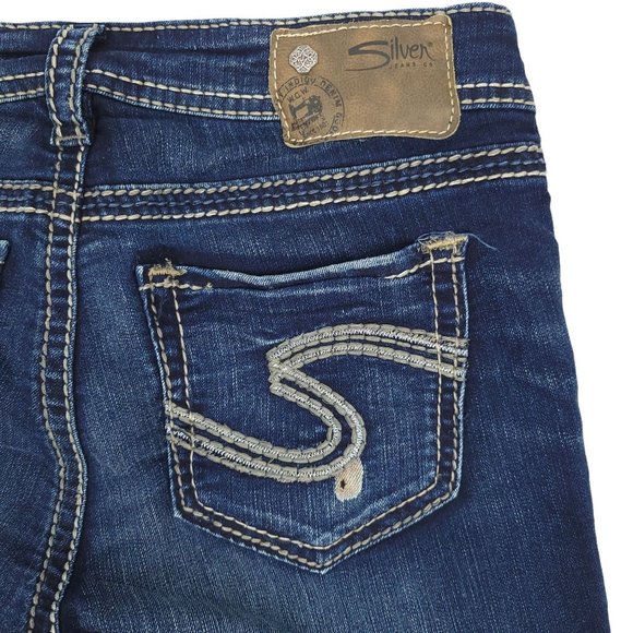 Silver Suki Mid Super Skinny Jeans Women Size 26 Dark Wash Stretch Denim MidRise - Picture 7 of 11